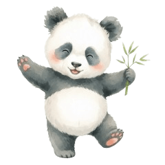 Soft Watercolor Panda Daily Stickers
