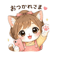 Sweet Cat Girl Stickers