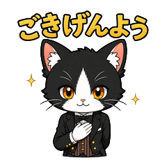 Cheerful Black Butler Cat Stickers 1