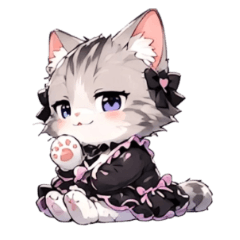 Cunningly Cute Lady Cat Stickers2