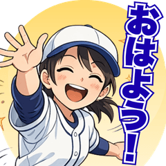 Chibi Baseball Girl Reaction Stickers40
