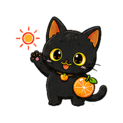 Black Cat Mikan Stickers No Text 3
