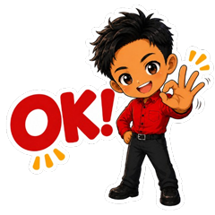 A man in a red shirt working1