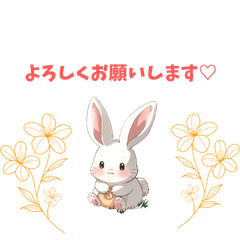 Relaxed Polite Rabbit & Bear Stickers