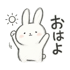 Scribbly Honest White Rabbit