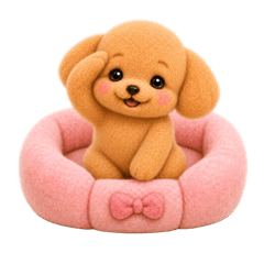 Fluffy Toy Poodle Emotions Sticker