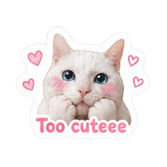 Expressive White Cat Mood Stickers
