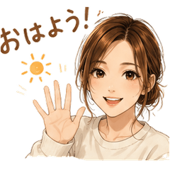 Casual Beautiful Girl Daily Stickers