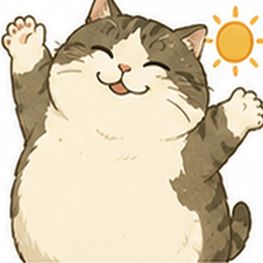 Fluffy Fat Cat Stickers