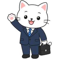 Salaryman White Cat