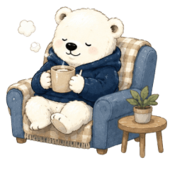 Cozy Polar Bear: Home Time Stickers