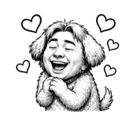 Dog-with-a-human-face Sticker