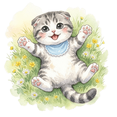Greeting stickers featuring various cats