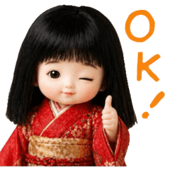 Japanese doll sticker