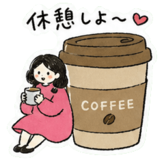 Cute Chill Girl & Food Stickers2