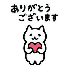 Necopoppo Polite White Cat Stickers