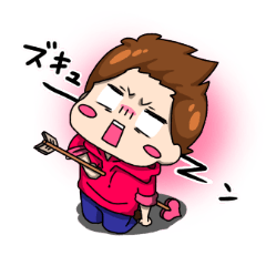 赤パーカーの男の子