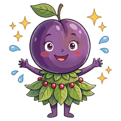Pururin: Vibrant Prune Fairy Stickers