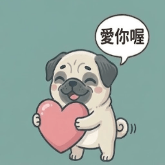 巴哥犬小摩卡：日常貼圖 ver1