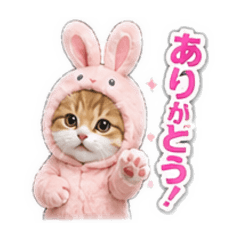 可愛すぎる着ぐるみ猫の毎日使えるスタンプ