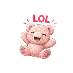 Stuff Toy Sticker - Pink Teddy Bear