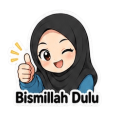 Black Hijab Daily Muslimah Sticker