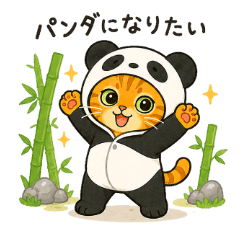 A cat that wants to be a panda