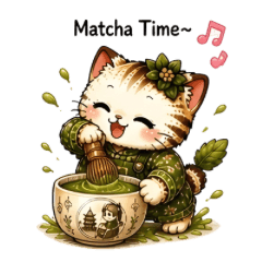 Matcha mocha fluffy cute cat (ENG)