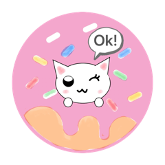 Cute pastel donut meow