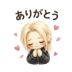 Blond boy amigurumi stamp