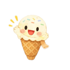 Cute ice cream sticker AI