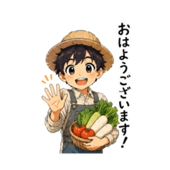Cute Farmer Boy Stickers