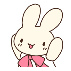 Rabbit Sticker With Ribbon