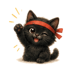 Black Kitten: Cheering You On