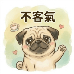 巴哥犬小摩卡：日常貼圖 ver4