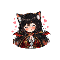 Black-Haired Cat-Ear Devil Girl