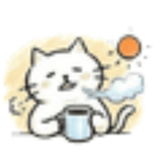 A heartwarming cat sticker, graphic only