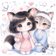 Mie & Mister Nurse Cat Stickers