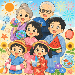 Family Summer Stickers