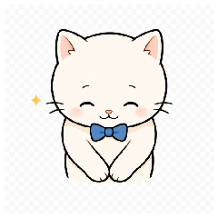 Gentle Polite Cat Stickers by Hiro