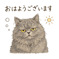 Polite Fluffy Cat Stickers
