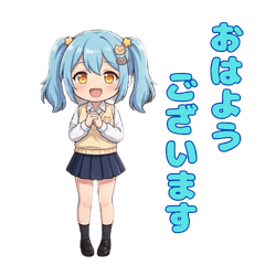Twin-tail Girl Everyday Expressions