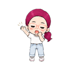 Cute Red-Hair Girl Daily Stickers