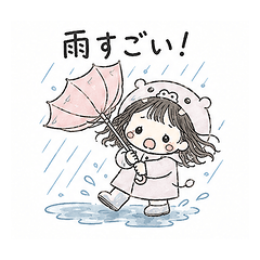 Rainy Day Hippo Girl