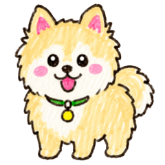 Fluffy Pomeranian Onomatopoeia Stickers