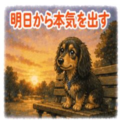 Mini Dachshund Lazy Stickers NanoLife