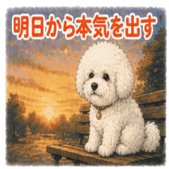Bichon Frise Lazy Stickers NanoLife