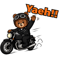 Bear Rider Daily Motorcycle Stickers
