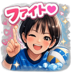 Cute Fierce Volleyball Girl Stickers 2
