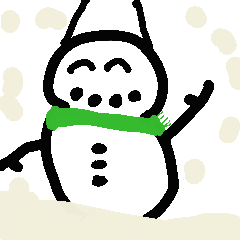 Snow man sticker made by 8years old